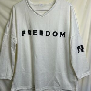 Freedom White Long Sleeve Thermal Tee